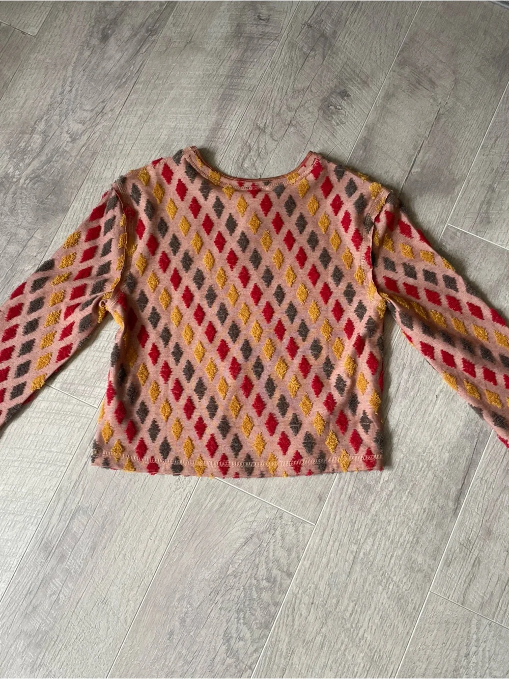 NWT Free People Magic Carpet Red Multi Terry Cloth Crop Top small $48